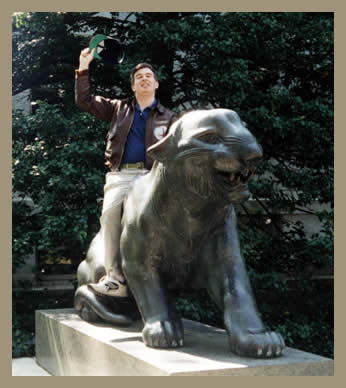 Joel riding high on a Princeton tiger